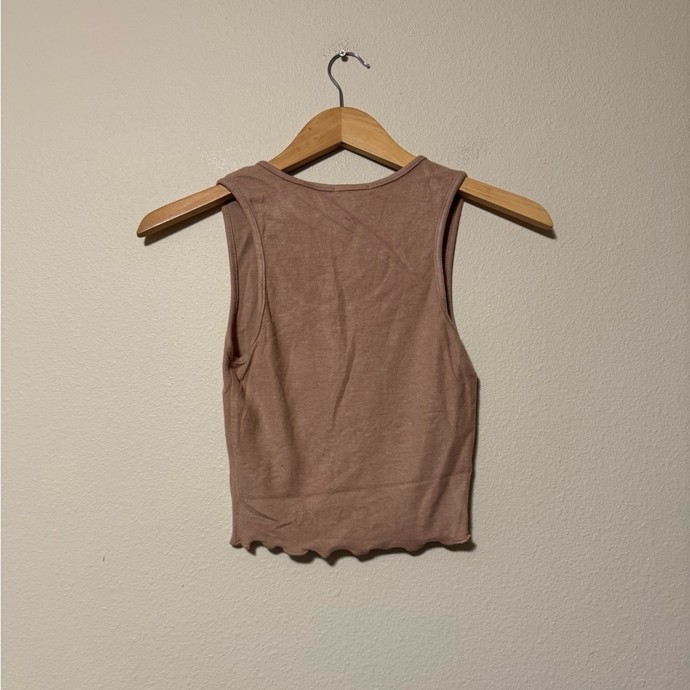 NWT NIA Elegant Sleeveless V-Neck Tank Top - Tan - Picture 3 of 4